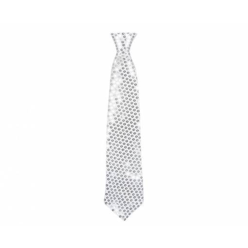 Foto - Flitrová kravata - Stříbrná