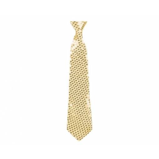 Flitrová kravata - Zlatá