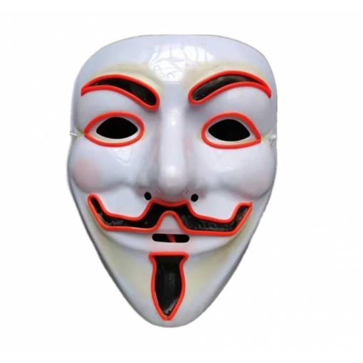 Svítící LED maska - Anonymous, červená