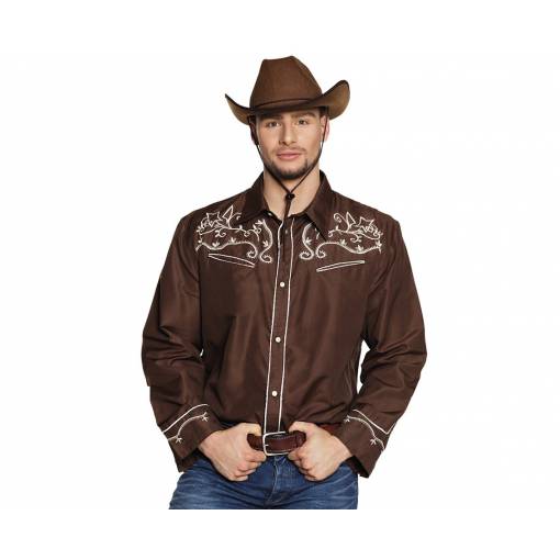 Pánská košile - Wild West, hnědá L