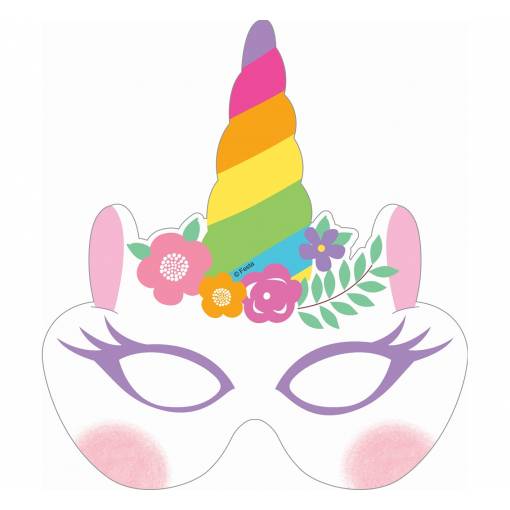 Papírové masky - Rainbow Unicorn