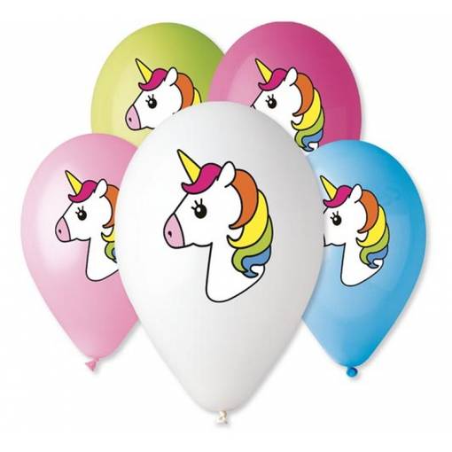 Prémium balónky - Barevné Unicorn 5 kusů