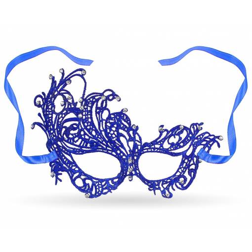 Krajková maska - modrá