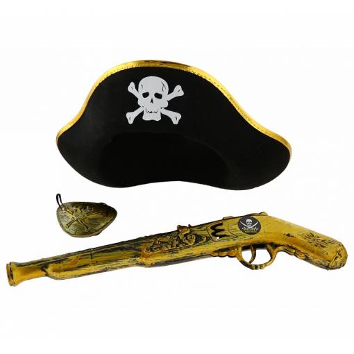 Dětský pirátský set - Klobouk s puškou