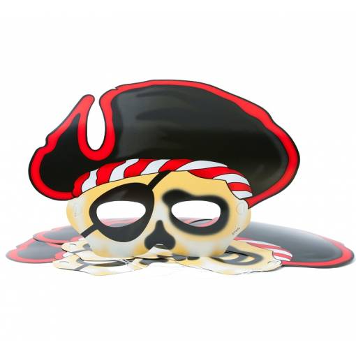 Pirátská maska na oči - Kapitán, 6 kusů