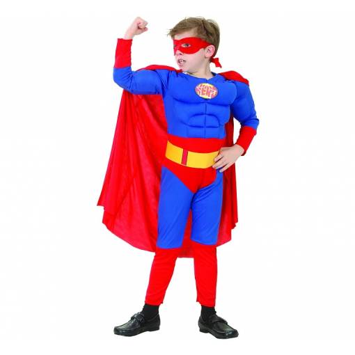 Dětský kostým se svaly - Super Hero 120/130