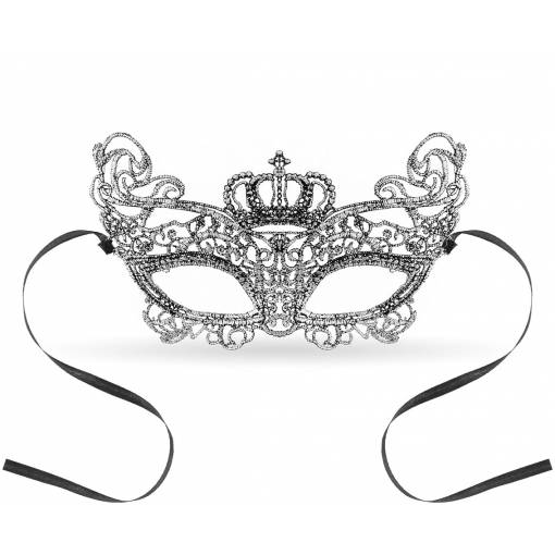 Krajková maska - Stříbrná královna