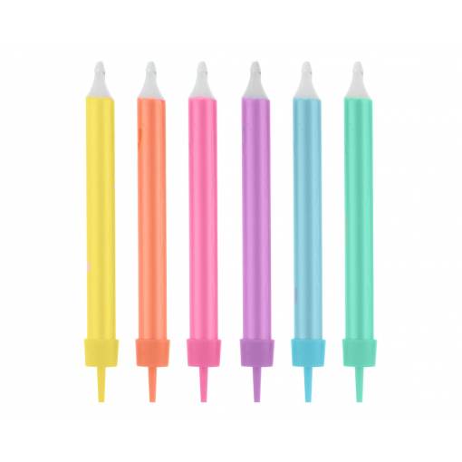 Foto - Narozeninové svíčky - barevné, 12 kusů