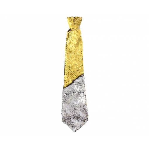 Dámská flitrová kravata - Zlatá/Stříbrná