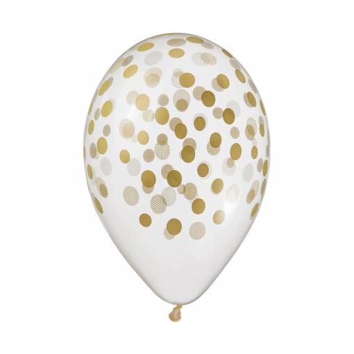 Foto - Prémiový balónek - Zlaté konfety 5 kusů