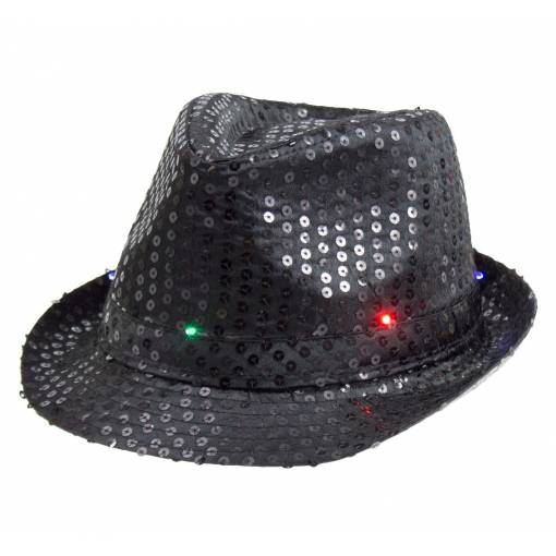 Foto - Blikající flitrový klobouk - Černý, flitrový