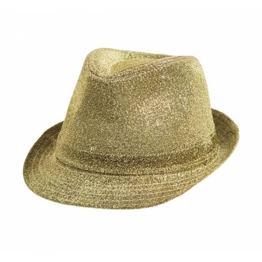 Blikající flitrový klobouk - Zlatý, třpytivý