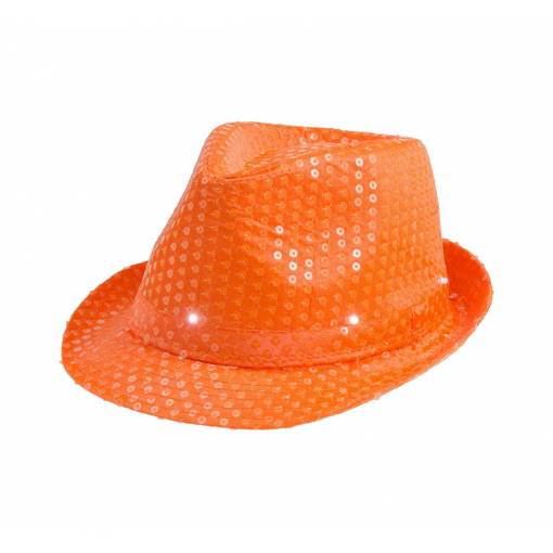 Foto - Blikající neonový klobouk - Oranžový