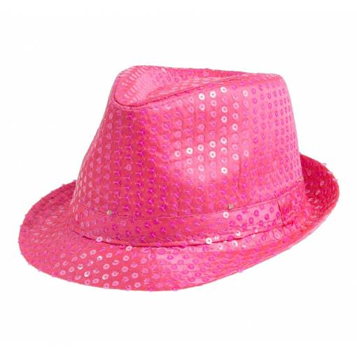 Blikající neonový klobouk - Růžový