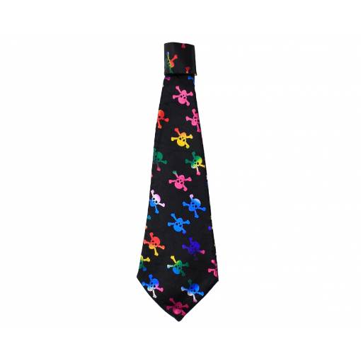 Pánská kravata - Barevné lebky