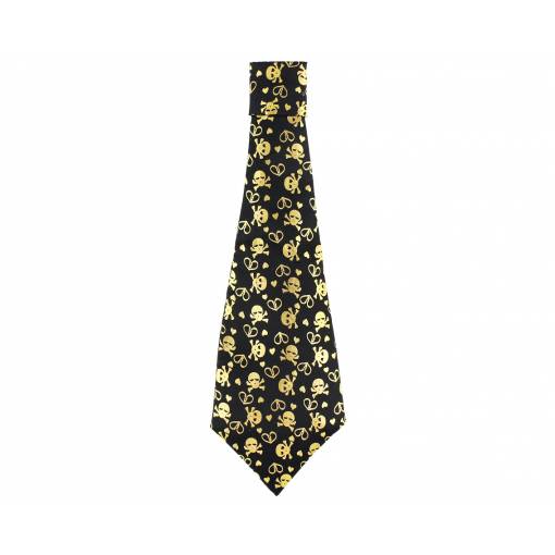 Pánská kravata - Zlaté lebky