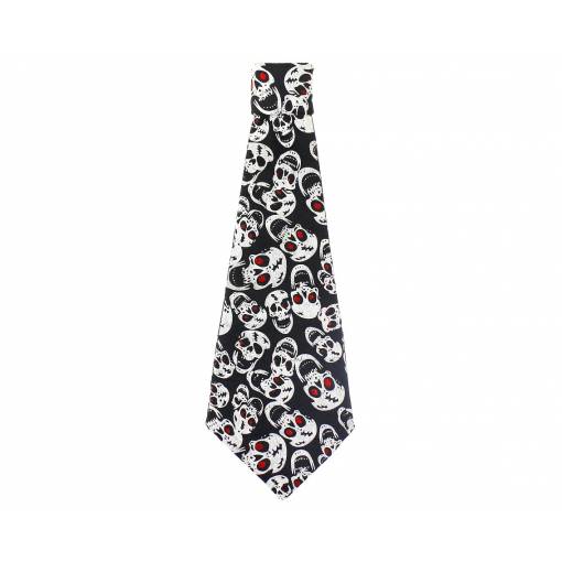 Pánská kravata - Bílé lebky
