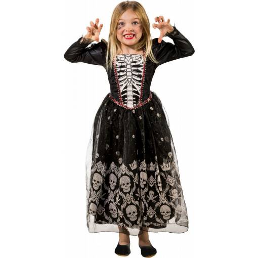 Dětský kostým - Šaty s kostrou 152