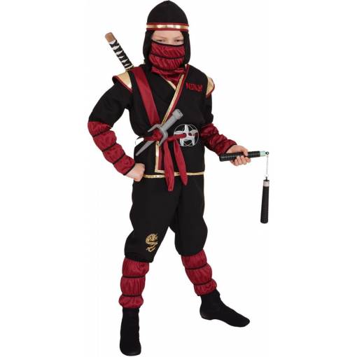 Dětský kostým - Ninja zlato-černý 104/116